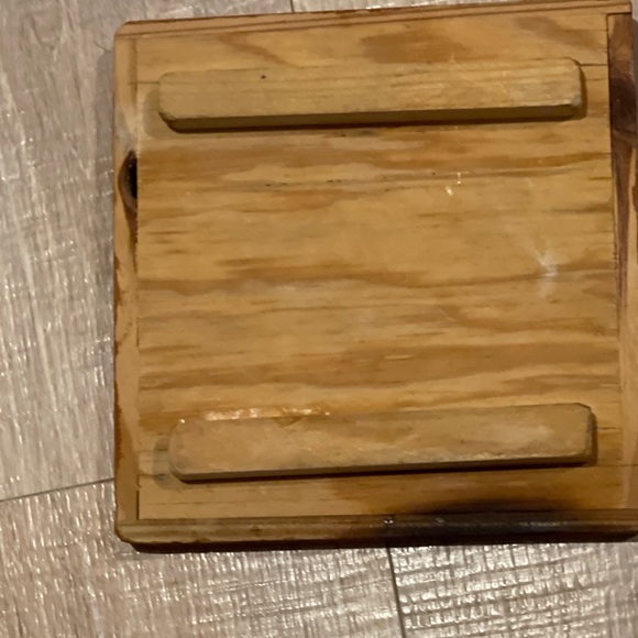 SOLD! Mid Century Modern Mosaic Tile Trivet WOOD Frame - Picture 7 of 8